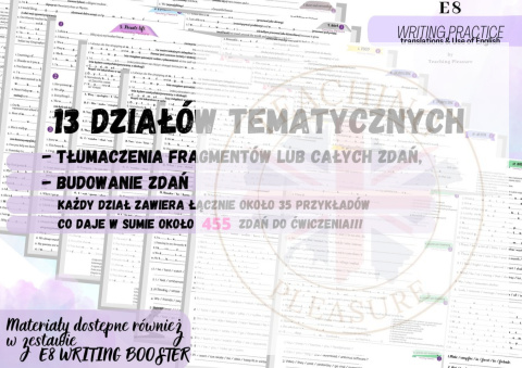 E8 WRITING PRACTICE - tłumaczenia & Use of English