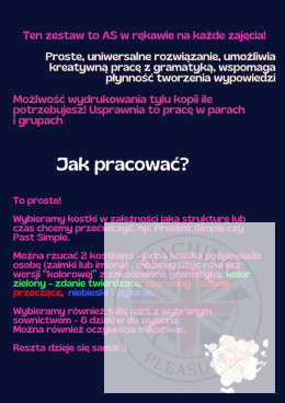 NICE DICE kostka gramatyczna + TeaChARDS VERBS karty - zestaw do ćwiczenia budowy zdań